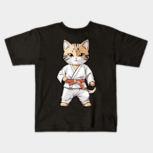 Cute Cat Taekwondo Kids T-Shirt